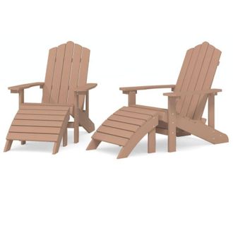 vidaXL Jardim Adirondack Sillas Con Pies Admite 2 Pcs Pead Brown
