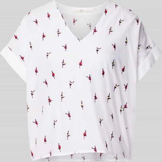 Lanius Lanius Regular Fit Bluse mit V-Ausschnitt in Weiss, Gr&ouml;&szlig;e 38