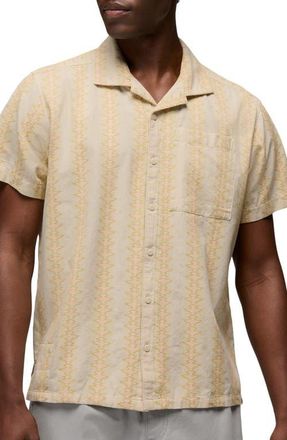 Prana Mantra Light Heritage Camp Shirt in Beach Pebble at Nordstrom, Size Medium