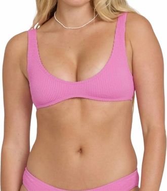 Billabong Summer High Scoop Tank Bikini Top In Party Pink