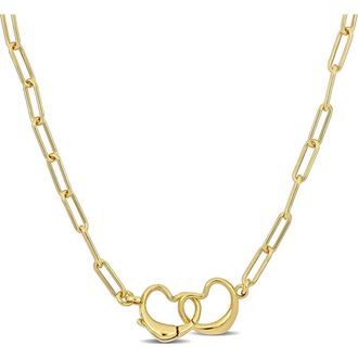 Delmar Open Heart Paperclip Link Necklace in Gold at Nordstrom Rack