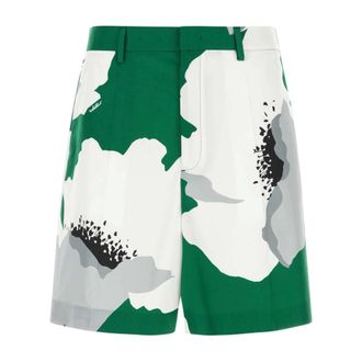 Valentino Garavani Casual Shorts, male, Multicolor, Size: M Printed Cotton Bermuda Shorts