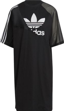 adidas (WMNS) adidas Adicolor Split Trefoil T-Shirt Dress Asia Sizing Black White HC0637