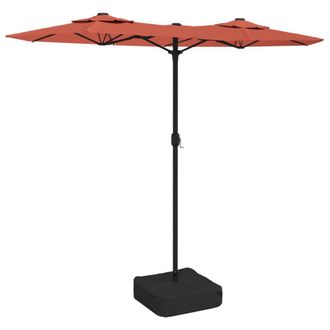 vidaXL Sombrilla Doble De Jard&iacute;n Terracota 316x145 Cm Vidaxl