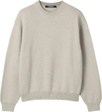 Jacquemus Trui - Heren - Ronde hals truien - Beige - M - Wol - Truien & Vesten