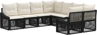 vidaXL Conjunto De Sof&aacute;s De Jard&iacute;n 8 Uds. 8-n&uacute;mero De Plazas Negro Vidaxl