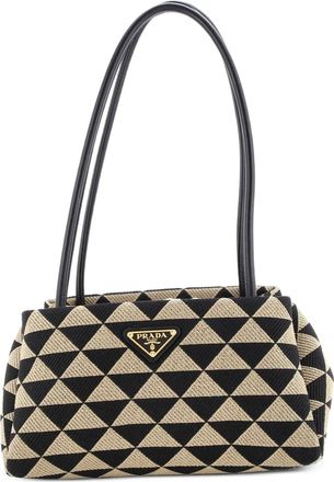 Prada Symbole Jacquard Small shoulder bag - Zwart