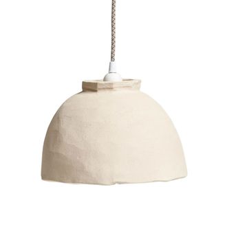 Hannun L&aacute;mpara de techo c&uacute;pula de cer&aacute;mica natural en blanco