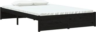 vidaXL Vidaxl - Estructura De Cama Sin Colch&oacute;n Madera Maciza Negro 120x190 Cm
