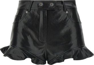 Self Portrait Black Faux Leather Shorts