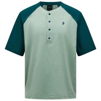 Peak Performance Trail Snap Henley S/S Velotrikot f&uuml;r Herren | t&uuml;rkis