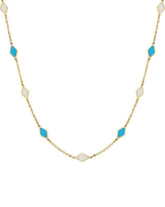 Italian Gold, Inc 14K Gemstone Station Layered Necklace
