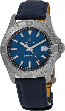 Breitling Avenger Automatic 42 Blue Dial Leather Strap Mens Watch A17328101C1X1