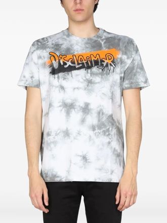 Disclaimer tie-dye print T-shirt - White