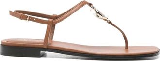 Gucci Flat Sandals, female, Brown, Size: 8 1/2 US T-strap Adjustable Ankle-Strap Sandal