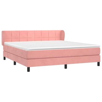 vidaXL Vidaxl - Cama Box Spring Con Colch&oacute;n Terciopelo Rosa 180x200 Cm