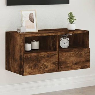 vidaXL Vidaxl - Mueble De Pared Tv Madera Ingenier&iacute;a Roble Ahumado 60x30x30 Cm