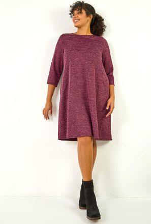 Roman Check Print Swing Pocket Dress