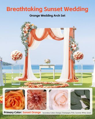 OEM Kit Di Fiori Artificiali Per Arco Nuziale, Fiori Arancioni Per
