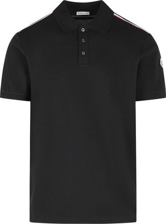 Moncler Black Cotton Polo Shirt
