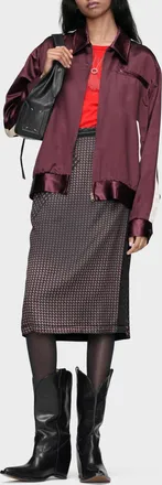 Maison Margiela Satin Jacket, Womens, Burgundy