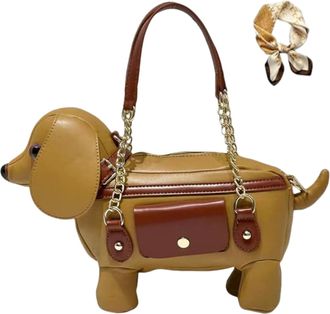 Generic Cute Unique Dog Shaped Handbag, Novelty Puppy Purse Crossbody for Women, Funny Fashion Casual Animal Print Shoulder Bag