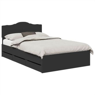 vidaXL Estructura De Cama Negro 120 X 190 Cm Madera Ingenieril Vidaxl