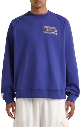 Diadora Legacy Embroidered Fleece Sweatshirt in Navy at Nordstrom, Size Xx-Large