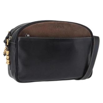 Loewe Pre-owned Leren Schoudertas - Dames - Pre-owned - Zwart - Maat: ONE Size Leer