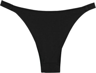 Frankies Bikinis High-Cut Nylon Bikini Bottom - Black