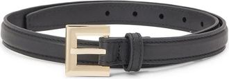 Anine Bing Accessoires, Dames, Zwart, M, Leer, Goudkleurige gesp riem