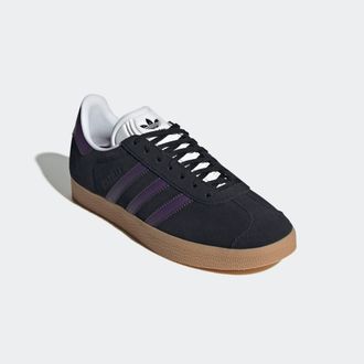 adidas Sneaker ADIDAS ORIGINALS GAZELLE, Damen, Gr. 40,5, schwarz (aurplu, cschwarz, ftwwht), Leder, Synthetik, Schuhe Sneaker