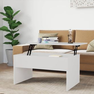 vidaXL Mesa De Centro Madera Ingenier&iacute;a Blanco Brillo 80x50,5x41,5 Cm Vidaxl