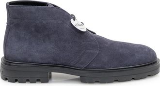 Hogan Blue Suede Ankle Boots