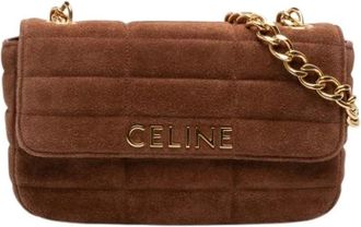 Celine Pre-owned Shoulder Bags, female, Brown, Size: ONE SIZE Pre-owned Suede Vintage Shoulder Bag
