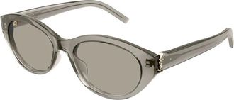 Saint Laurent Sunglasses, female, Gray, Size: 54 MM Rounded Cat-Eye Sunglasses