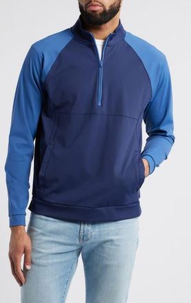 Johnnie-O Armstrong Water Resistant Performance Half Zip Pullover in Navy at Nordstrom, Size Small