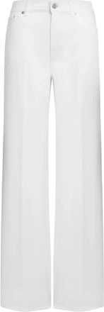 Dondup Amber Wide Leg Jeans - Dames - Wijde Broeken - Wit - W31 - Katoen - Broeken