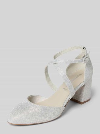 Tamaris Tamaris Pumps mit Kreuzriemen in Silber, Gr&ouml;&szlig;e 37