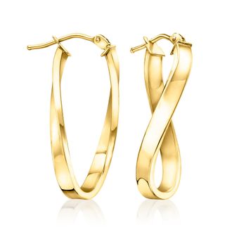 Canaria Canaria Italian 10kt Yellow Gold Twisted Hoop Earrings
