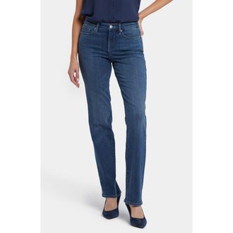 NYDJ Marilyn No Gapper Straight Leg Jeans in Valencia Surf at Nordstrom, Size 12P