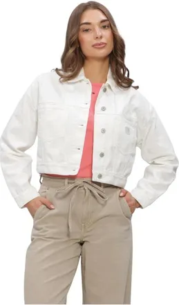 Tommy Jeans Dames, Jassen, Wit, Maat: S Denim