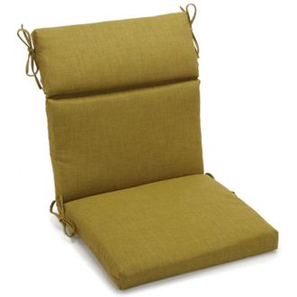 Blazing Needles 18-inch by 38-inch Spun Polyester Solid Outdoor Squared Chair Cushion, Avocado