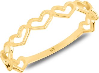MAX + STONE Solid 14k Yellow Gold Dainty Heart Ring