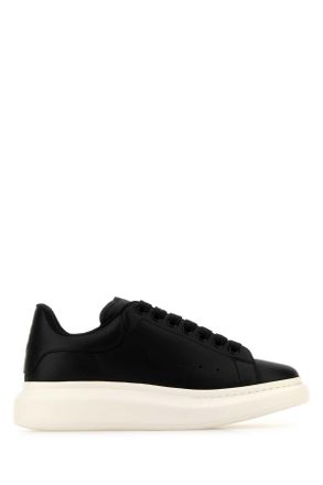Alexander McQueen Alexander Mcqueen Black Leather Sneakers With Black Leather Heel