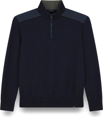 Paul & Shark Luxe Wol Half Zip Sweater - Heren - Coltruien - Blauw - 2XL - Wol - Truien & Vesten