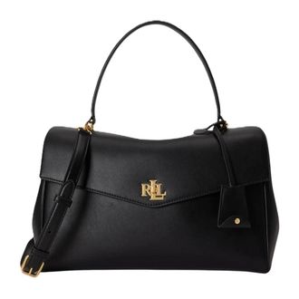 Ralph Lauren Farrah Soft Satchel - Medium - Dames - Tassen - Zwart - Maat: ONE Size Zijde