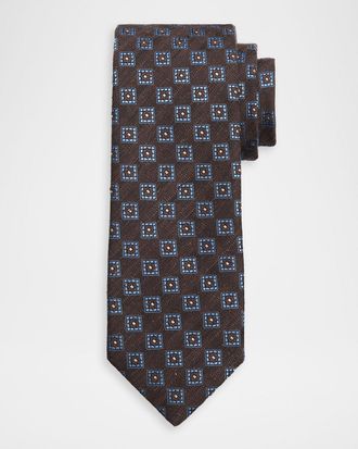 Isaia Men & apos;s Geometric Silk Tie