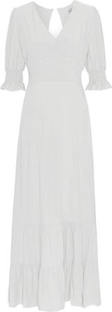 Americandreams Koko Jurk Lang Open Rug - Dames - Casual kleedjes - Wit - M - Kleedjes