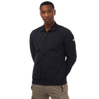 Weekend Offender Mens Granville Pocket Nylon Overshirt in Navy - Size Medium